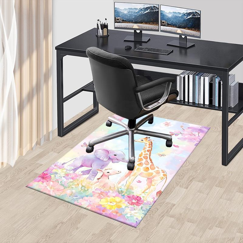 1 шт. слон жираф Нескользящий коврик для пола, Офис, семья, спальня, студия - Большой ковер, Яркие цвета, Долговечный материал-X423