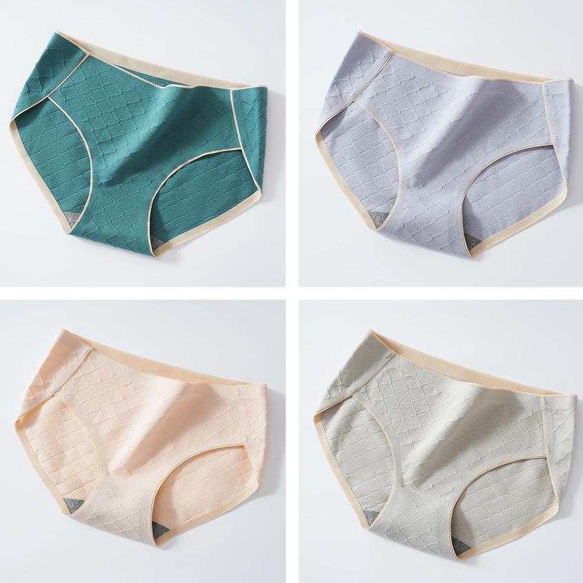 Женские хлопковые трусы большого размера, женские однотонные трусы, удобные дышащие бесшовные трусы со средней талией