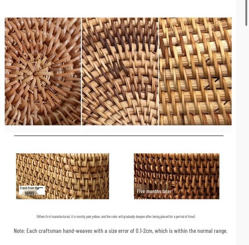 Vietnamese Autumn Woven Grass Rectangular Snack & Fruit Storage Basket