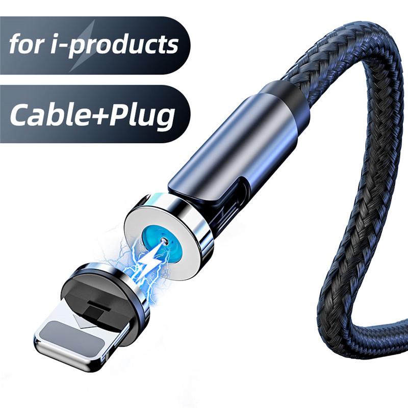 FONKEN 540o Вращение Магнитный кабель Micro USB Магнитное зарядное устройство Кабель Вращающийся USB Тип C Магнит Кабель для iPhone Xiaomi Samsung Cord