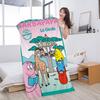 Cartoon Barbapapa Microfiber Printed Beach Towel Mountain Climbing Yoga Beach Swimming Running Absorbent Soft Towel