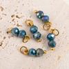 5pcs Colored Crystal Double Beads Charm Stainless Steel Earring Charms for Women DIY Handmade Necklaces Bracelet Jewelry Making