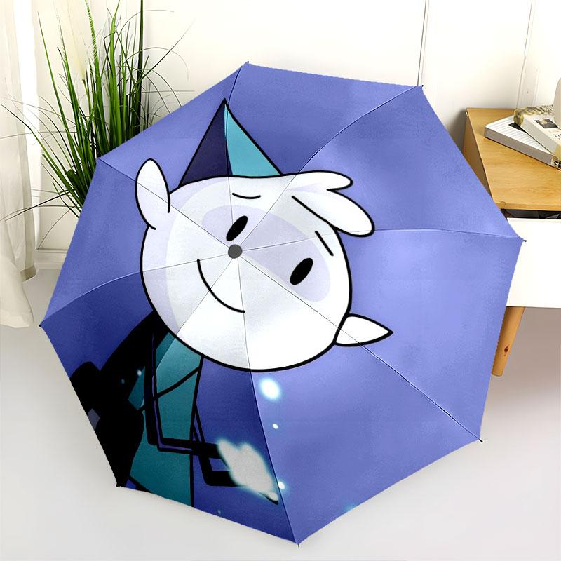 Hilda Cartoon pattern, automatic folding umbrella, portable and foldable design, 8 ribs, a Christmas or birthday gift.