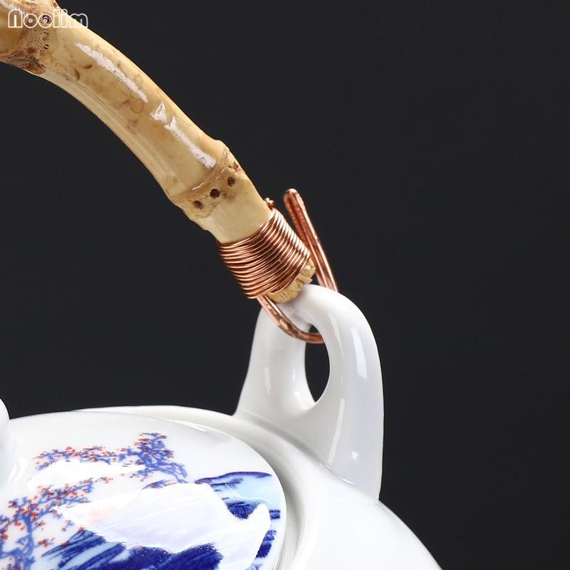 Large Capacity Ceramic High Temperature Teapot with Handle and Filter White Porcelain Restaurant Tea Pot