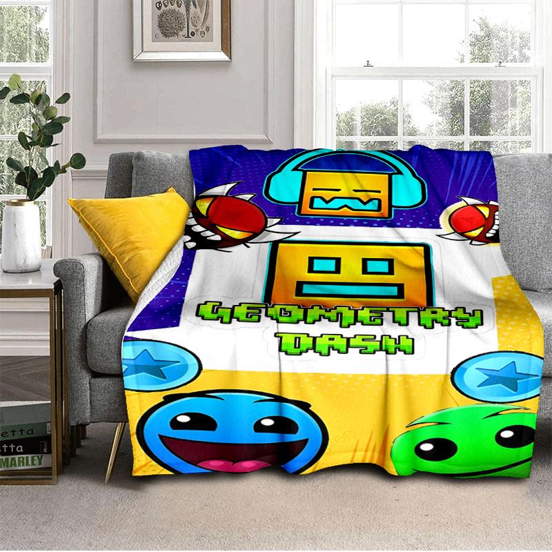 Geometry Dash: Dance To The Beat Blanket Suitable for Sofas, Beds, Offices, And Camping - Perfect Gift for Halloween Christmas