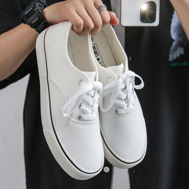 "Douchuan 2025 Весна/Осень Модные низкие парусиновые кроссовки для мужчин: Универсальная повседневная обувь для пар и студентов.