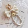 Matte Pearl Bow Keychain Pendant for Girls