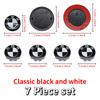 Universal Base Black White Badge Set for BMW 7Pcs 68mm 56mm 82mm 74mm  Hood Trunk Wheel Steering Logo 7Pcs 2-Pin 3-Pin Clips Kit GX9