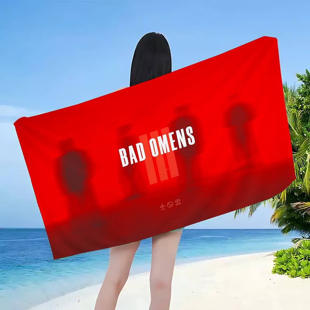 Полотенце для пляжа и плавания Band B-Bad O-Omens Аниме Мягкое Впитывающее Мочалка Детские Подарки для Детей Путешествия Кемпинг Спортзал
