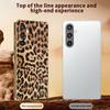For Samsung Galaxy S23 FE Case Leopard Print PU Leather Coated PC+TPU Electroplating Phone Cover