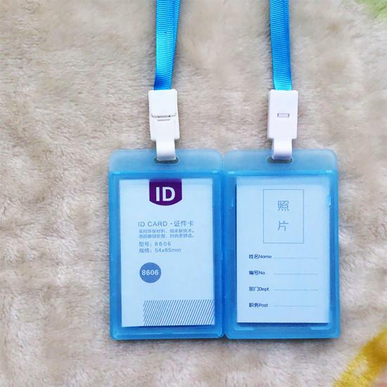 Твердый пластиковый карманный держатель для удостоверения личности, кредитной карточки, бейджа, именной бирки, ремешок на шею