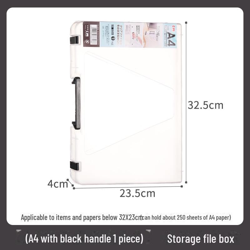 A4 Transparent Plastic Document Storage Box - Moisture-Proof Archive Organizer for Office & Home
