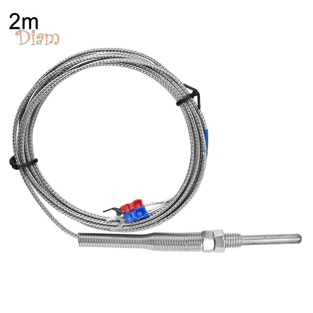 Промышленный датчик температуры термопары типа К с зондом 30 мм и резьбой М8, нержавеющая сталь, различные длины кабеля