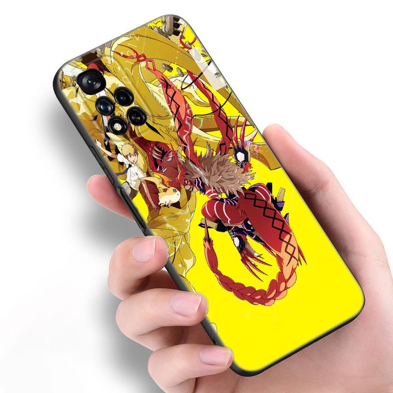 Цифровой монстр Digimon черный силиконовый чехол для телефона Xiaomi POCO X3 X4 NFC F5 M3 M4 M6 X5 X6 Pro F3 F4 GT 5G C55 C65 M5