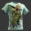 Summer Round Neck Zombies Pattern 3D Print Top Fashionable Casual Short Sleeved Men's T-shirts