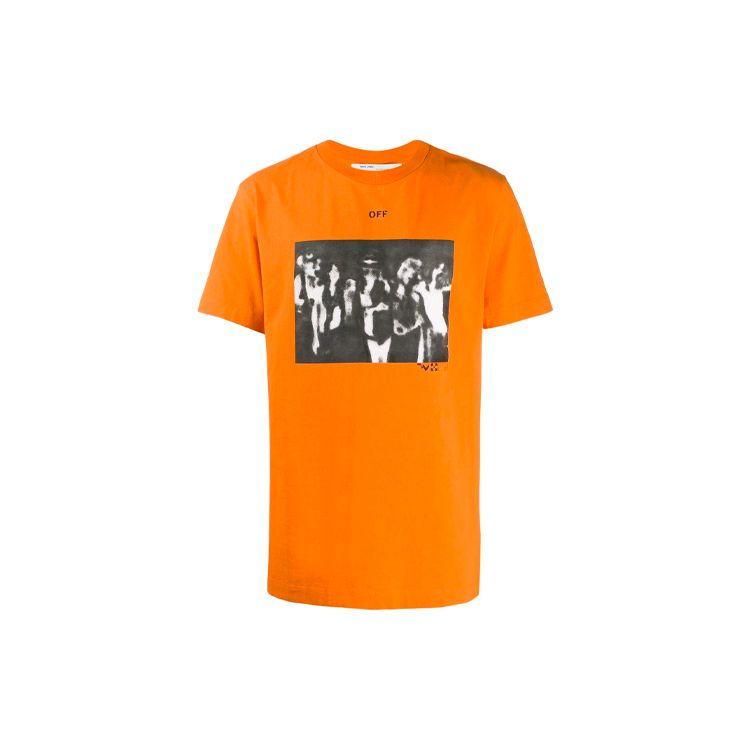 Off-White Spray Paint T-Shirt Orange Men Streetwear OMAA027R201850151910
