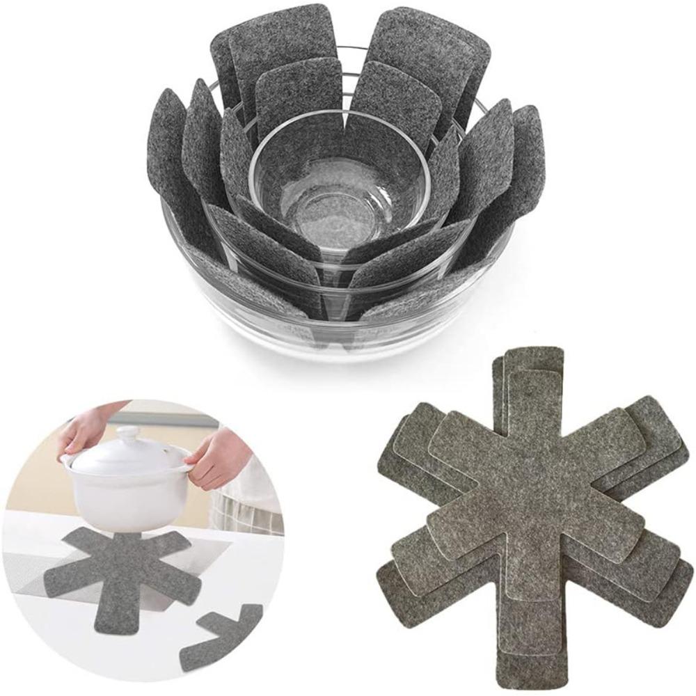 3Pcs Heat Resistant Pot Dividers Anti-Scratch Pans Separator Pads New Pot Pan Felt Protectors