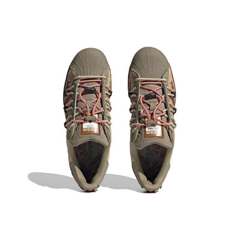 adidas Оригинальные кроссовки Superstar X Melting Sadness зеленые коричневые H06340