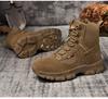 Модные мужские большие кроссовки зимние ботинки для снега теплые меховые водонепроницаемые кожаные горные ботинки тактическая обувь черные армейские ботинки