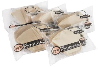 Кофе Окабе Сделано с 100 фильтрами в упаковке Всего 500 фильтров Фильтры, 2-4 чашки, Япония, Трапециевидные, Коричневые, Неотбеленные, Легко открывающиеся, С язычками, (5