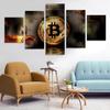Серебряные и золотые биткойны Crypto BTC 5 шт. HD настенное искусство холст постеры живопись для гостиной домашний декор фото украшения