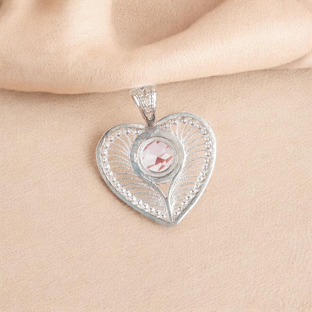 Handmade Morganite Rare Gemstone 925 Sterling Silver Jewelry Pendant1.4" For Mom CP-15-10