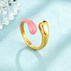Цветные украшения Комьютерный Инс Ветер Титановая сталь Открытое кольцо Капающее масло Женское кольцо в виде капли воды Простое