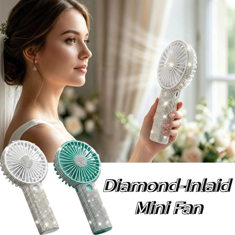 Small Size Mini Portable Fan Sparkling Imitation  USB Rechargeable Mini Fan  Personal Use