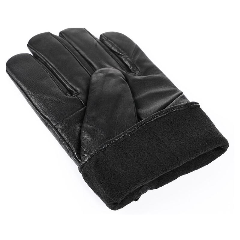 Перчатки из натуральной кожи, мужские зимние, с бархатной подкладкой, однослойные, из овчины, непромокаемые, теплые, для езды на мотоцикле