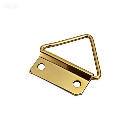 Gold Double Hole Triangle Metal Picture Frame Hook for Horizontal Hanging