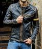 European and American men's clothing men's leather jacket male teen stand-up collar punk men's motorcycle leather jacket