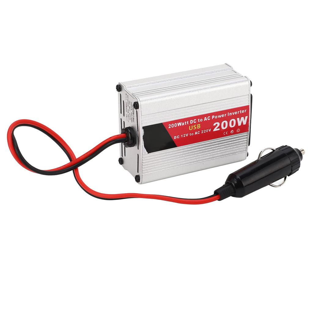 Автомобильный инвертор 200 Вт DC12V в AC220V 2 USB-порта 1 розетка переменного тока Быстрая зарядка Автомобильный инвертор