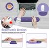 MOSISO Wrist Rest Support for Mouse Pad Keyboard Circular Curve Ergonomic Pain Relief Easy Typing Pad with Raised Memory Foam & Set, Non-Slip Base,