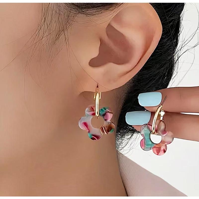 Модные серьги-цветы, женские нишевые серьги с чувством дизайна, цвет, темперамент, элегантные, универсальные