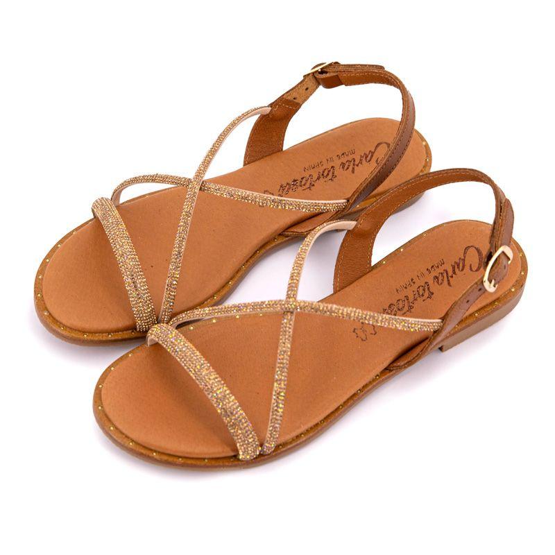 Босоножки с кристаллами и ремешком из стразов Женский CARLA TORTOSA