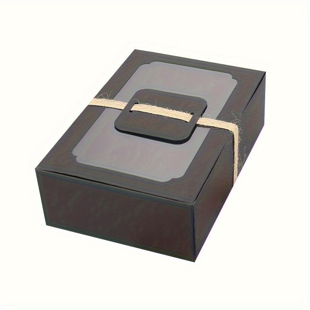 12pcs Large Kraft Paper Box Biscuit Candy Cake Gift Box PVC Transparent Window Birthday Gift Wedding Party Supplies Packaging Box Wedding