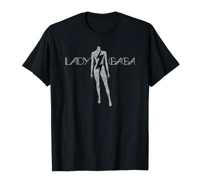 Официальная футболка с белым логотипом Lady Gaga 'Lightning'