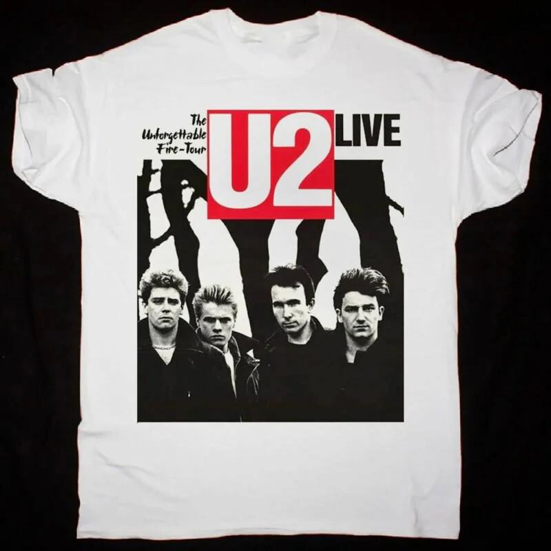 26 Rare U2 The Unforgettable Fire Tour White Men T Shirt S to 3XL Gift Fans Unisex T-Shirt