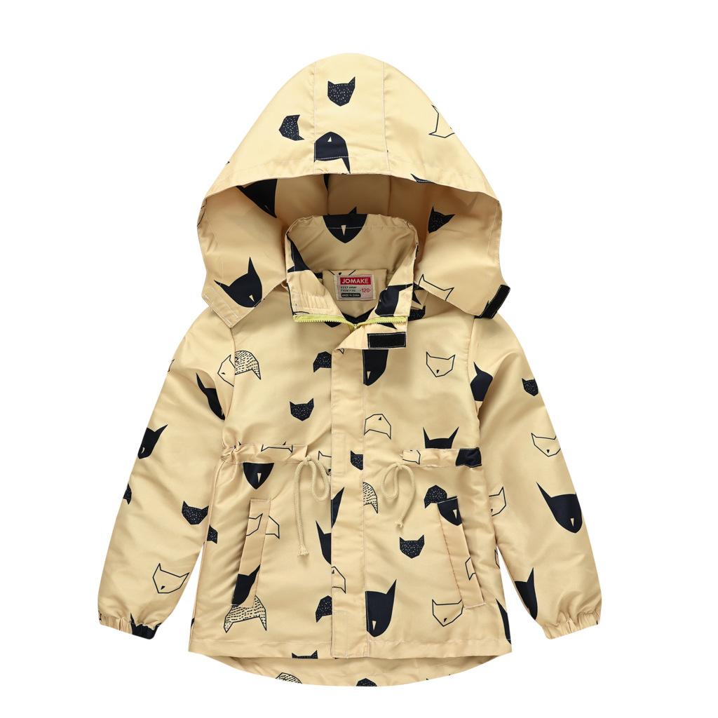 Осенняя детская куртка-ветровка с капюшоном и милым принтом для мальчиков, детская куртка для спешки, красивая куртка для мальчиков