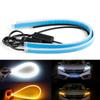 2Pcs Car LED Ultra-thin Streamer Light Bar DRL Streamer Bar Headlight Fog Light Daytime Running Light Steering Bulb