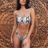 WTEMPO Bikini Snake Leopard Print Split Swimsuit Ladies Sexy Multicolor