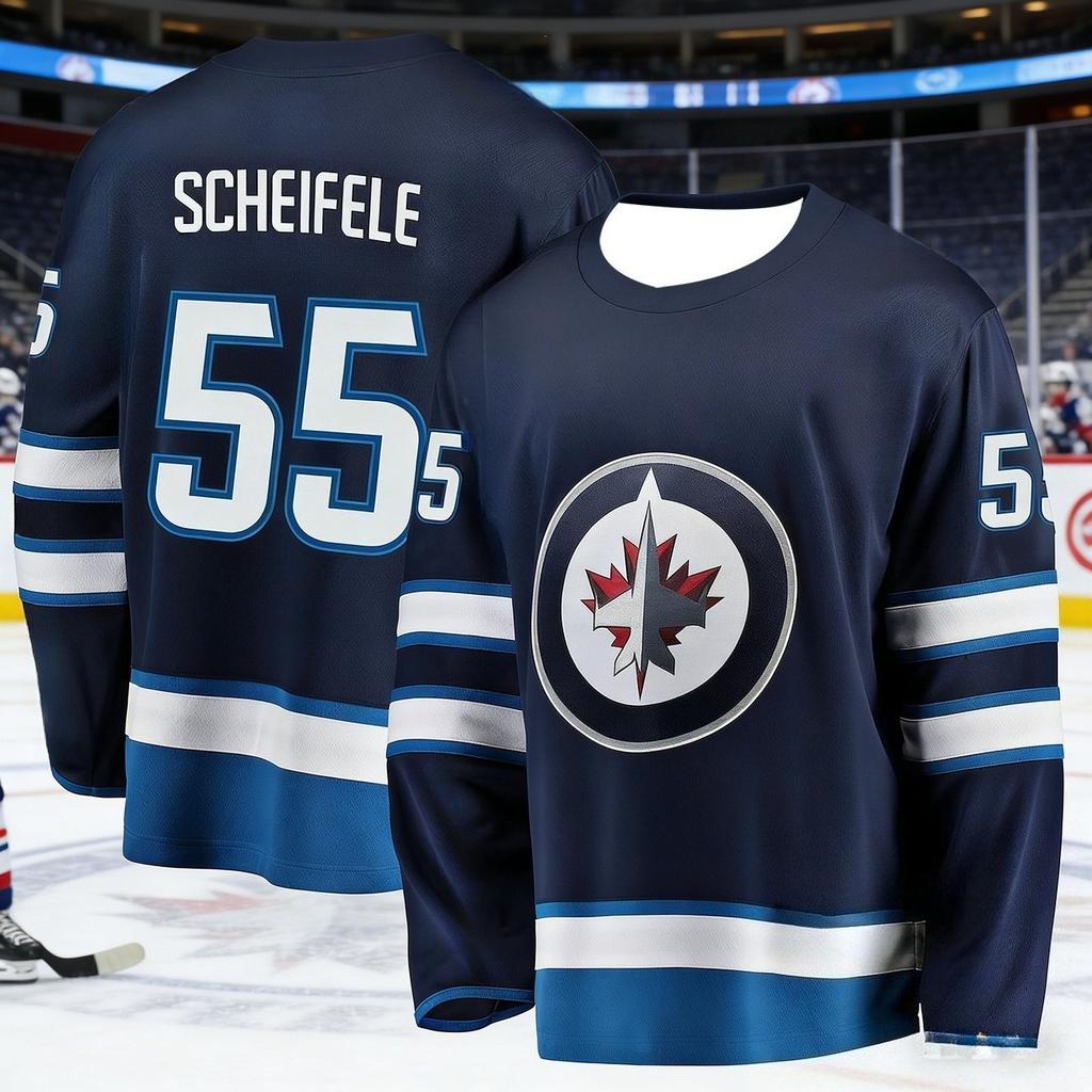 Мужская игровая тренировочная футболка для хоккея на льду Winnipeg Jets с 3D-печатью, дышащая, быстросохнущая, с длинным рукавом, детская