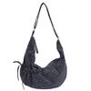 Korean version of fashion plaid shoulder bag 2025 new large-capacity retro commuter messenger bag niche foreign style dumpling bag