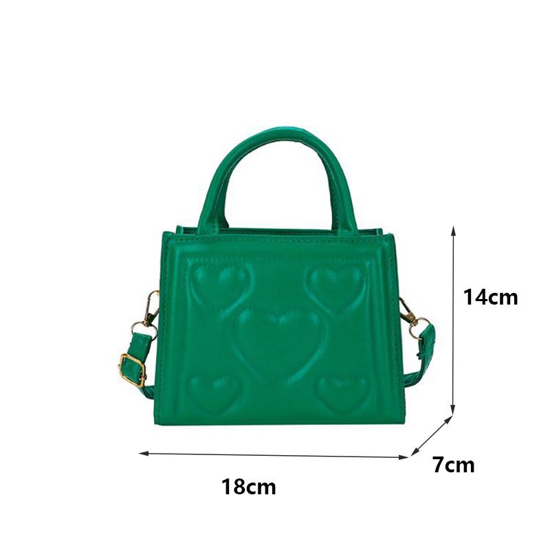 Шикарная ретро однотонная мини-сумка, универсальная сумка через плечо из искусственной кожи в корейском стиле с узором в виде сердца и любви для девочек старшей школы