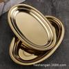 Stainless Steel Oval Plate Egg-shaped Steamed Fish Plate, Korean Gold Plate Barbecue Rice Noodle Plate