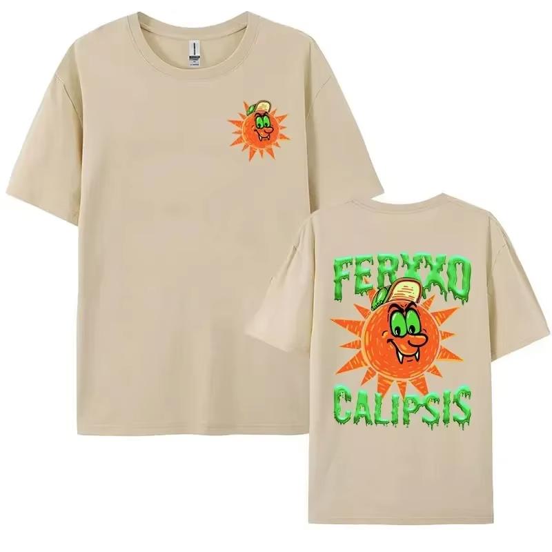 Rapper Feid Ferxxocalipsis World Tour Men's Women's Oversized Harajuku Hip Hop Style T Shirts Summer T-shirt Unisex