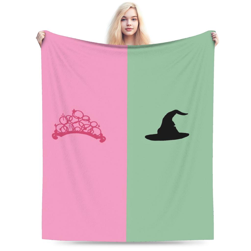 W-Wicked 2 Musical Movie Glinda Elphaba Blanket Warm Soft Street Trend Plush Throw Blanket Flannel Bedspread Bed Cover