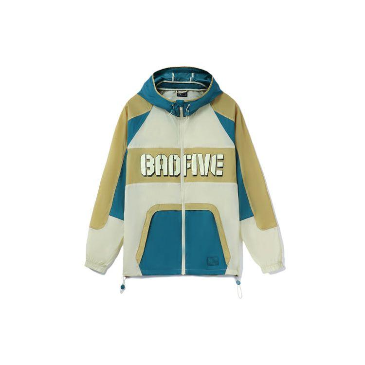 Li Ning Badfive Sports Basketball Series Logo Print Color Block Loose Sports Hoodie Jacket Men Jackets Khaki Blue AFDR371-1