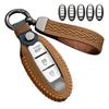 LETINGFAR Key Case for Nissan Smart Key Case Key Cover 3/4 Buttons Genuine Leather Designed for Nissan NISSAN Acrylic Key Cover Suitable for Serena/X-