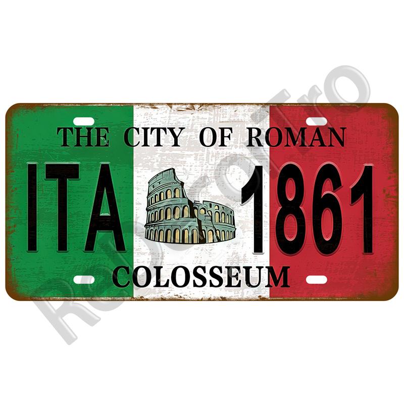 Франция Жестяная табличка Россия Испания Металлическая табличка Германия США Флаг страны Жестяная табличка для стены Домашний ресторан Ремесло Бар Декор